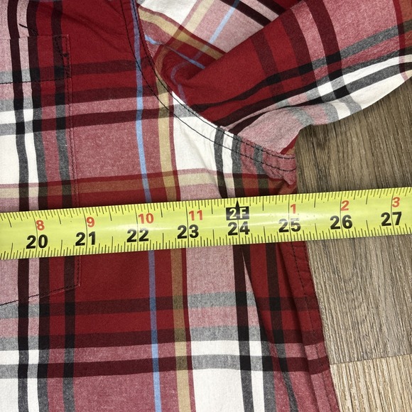 Carhartt Shirt Lot Of 2 Men XL Red Blue Plaid Relaxed Fit Short Sleeve Button Up - Picture 5 of 12